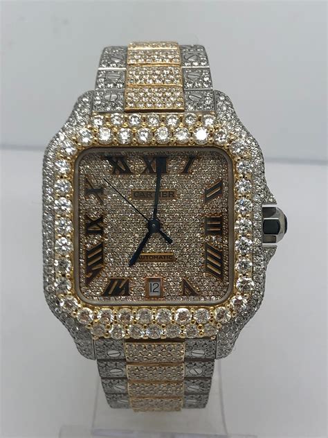 iced out cartier watch replica.